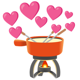 fondue and heart with arrow