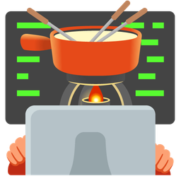 fondue and laptop
