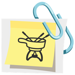 fondue and linked paperclips