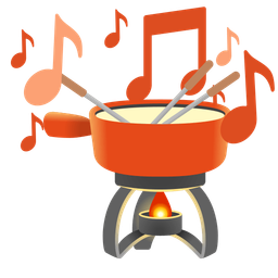 fondue and musical notes