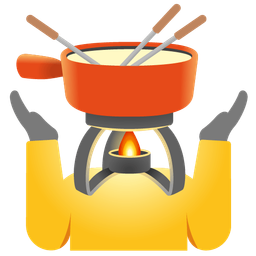 fondue and person shrugging