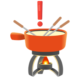 fondue and red exclamation mark
