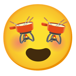 Fondue and Smiling face with heart-eyes