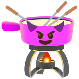 fondue and smiling face with horns