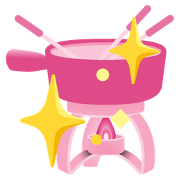 fondue and sparkling heart