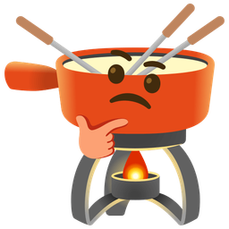 fondue and thinking face