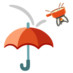 fondue and umbrella