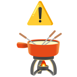 fondue and warning