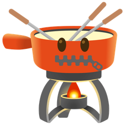 fondue and zipper-mouth face