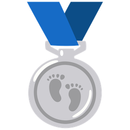 Footprints and 2nd place medal