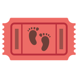 footprints and admission tickets