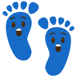Footprints and Astonished face