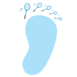 footprints and badminton
