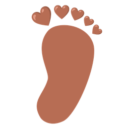 footprints and brown heart