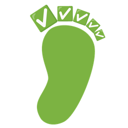 Footprints and Check mark button