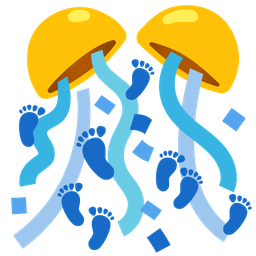 Footprints and Confetti ball