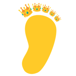footprints and crown