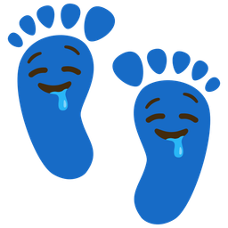 Footprints and Drooling face
