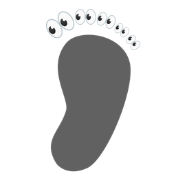 footprints and eyes