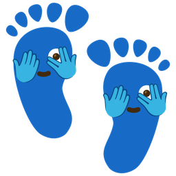 Footprints and Face with peeking eye