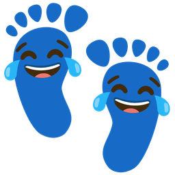 Footprints and Face with tears of joy