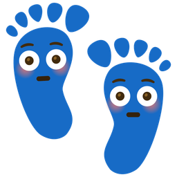 Footprints and Flushed face