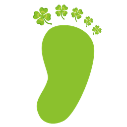 footprints and four leaf clover