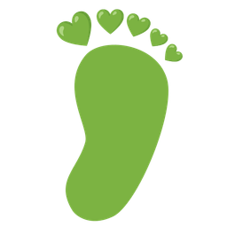 footprints and green heart