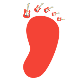 footprints and guitar