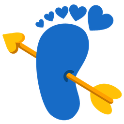 Footprints and Heart with arrow