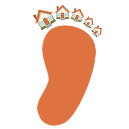 footprints and house