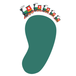 footprints and locomotive