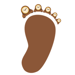 Footprints and Mantelpiece clock