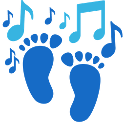 footprints and musical notes