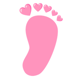 footprints and pink heart
