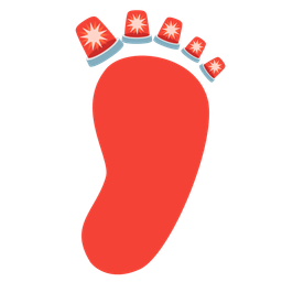 footprints and police car light