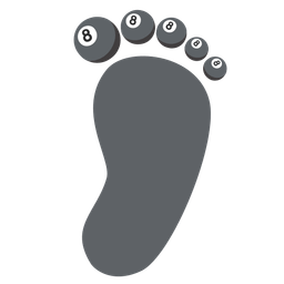 Footprints and Pool 8 ball