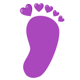 footprints and purple heart