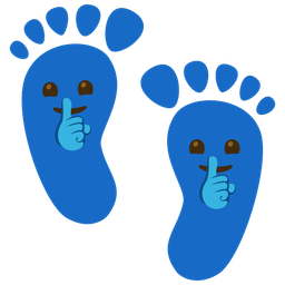 Footprints and Shushing face