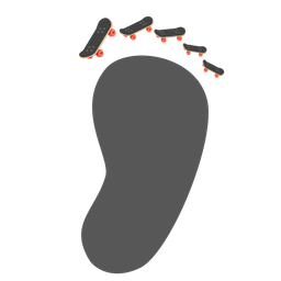 Footprints and Skateboard