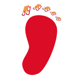 footprints and sled