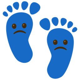 Footprints and Slightly frowning face