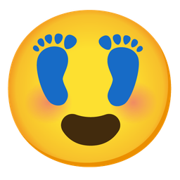 Footprints and Smiling face with heart-eyes