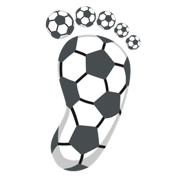 footprints and soccer ball