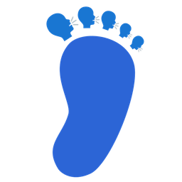 footprints and speaking head