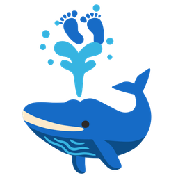 Footprints and Spouting whale