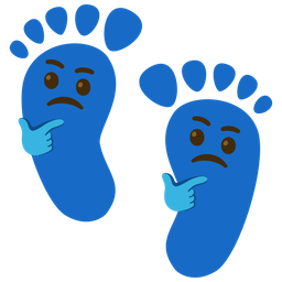 Footprints and Thinking face