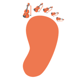 footprints and violin