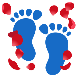 Footprints and Wilted flower