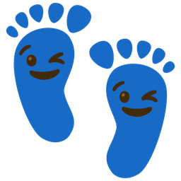 Footprints and Winking face